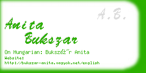 anita bukszar business card